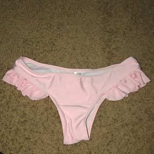 The cutest pink ruffle swim suit bottoms